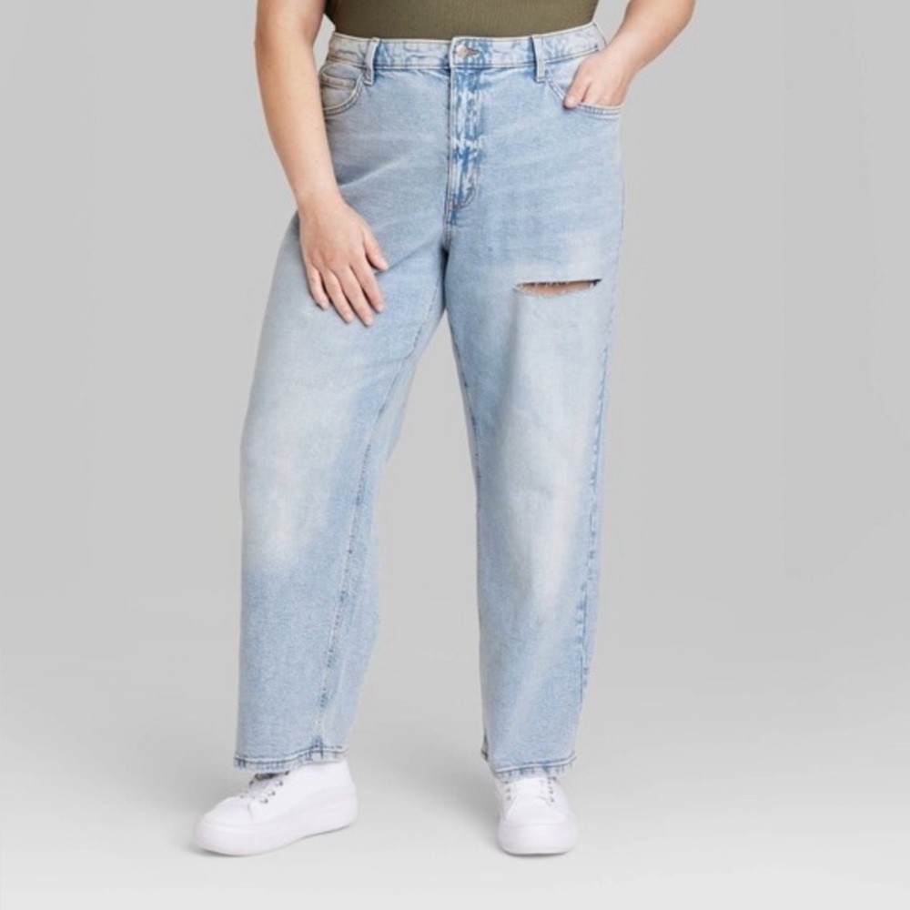Light Blue Distressed Jeans Size 17 NWT